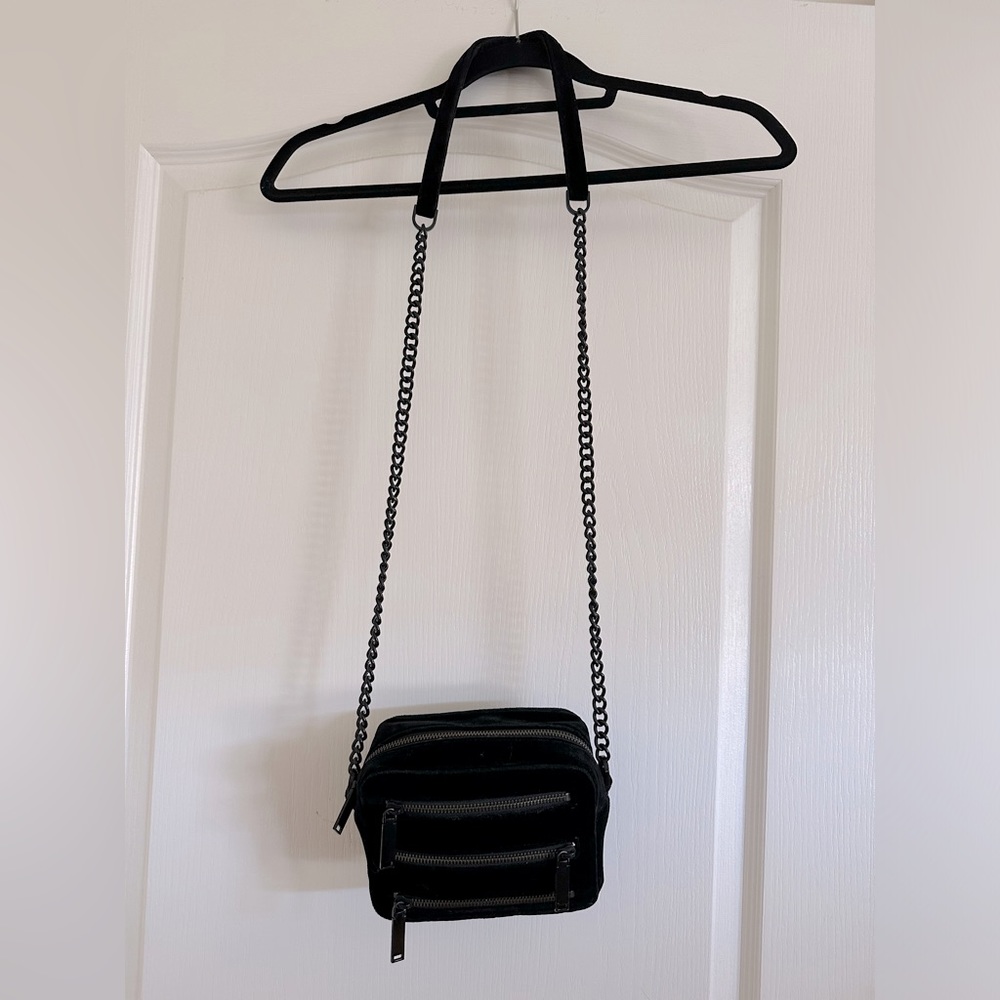 Rebecca Minkoff velvet black crossbody bag